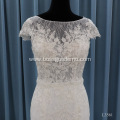 Elegant Mermaid Lace Illusion Sleeveless bridal ball gown wedding dress